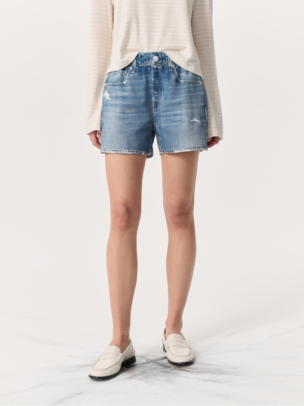 Rag & Bone Miramar Brooke Walking Shorts Denim Print NWOT size small